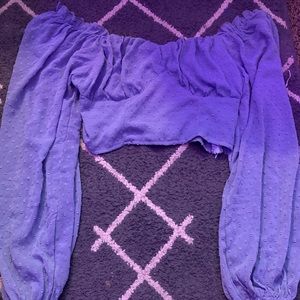 Off the shoulder cropped shirt